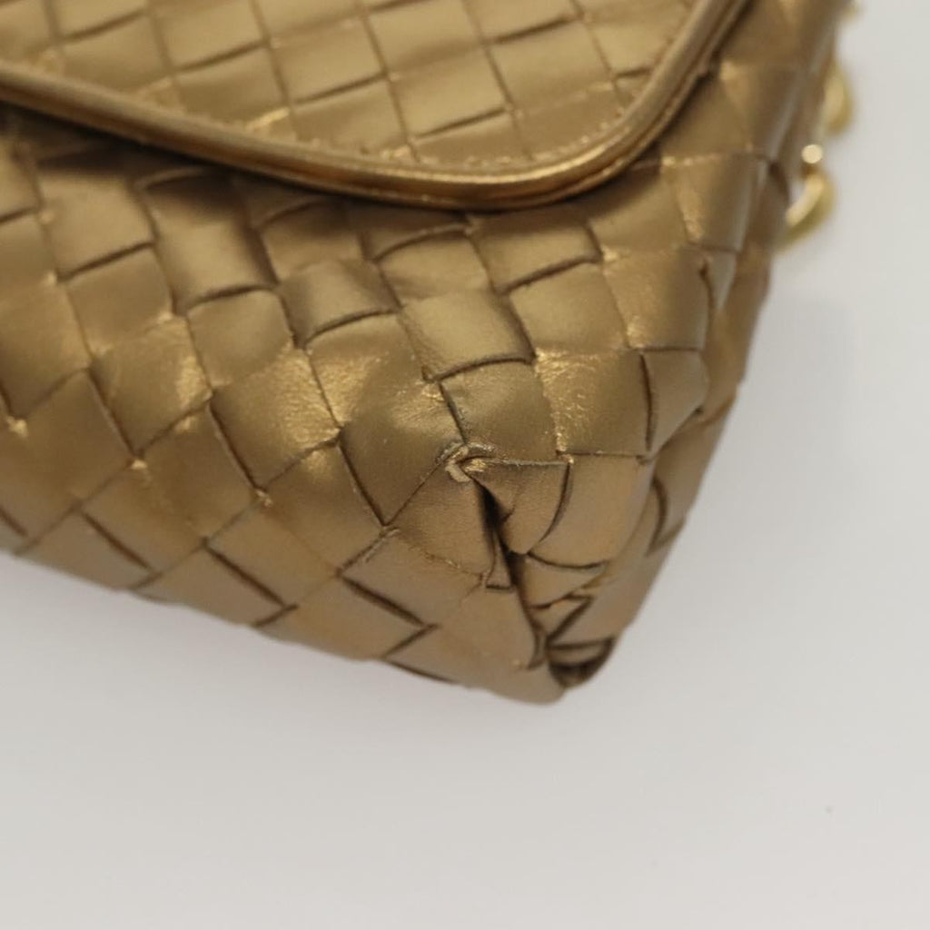 Bottega Veneta Chain Flap Shoulder Bag Leather Gold Leather Shoulder Bag Bag