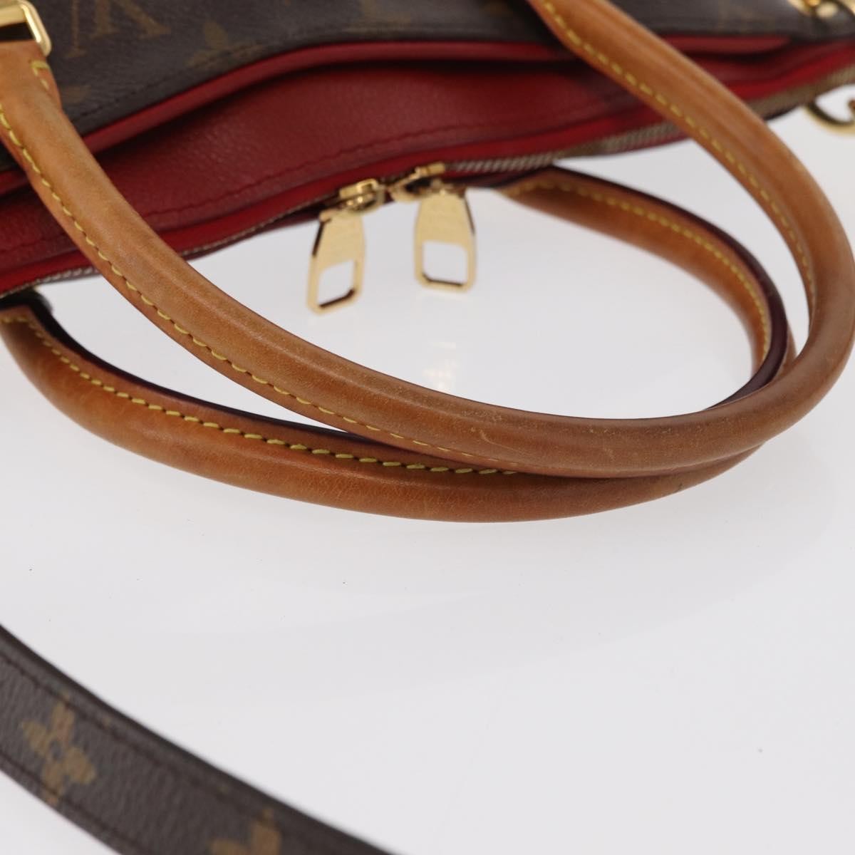 Louis Vuitton Pallas Tote Monogram Canvas With Leather Brown Canvas Tote Bag