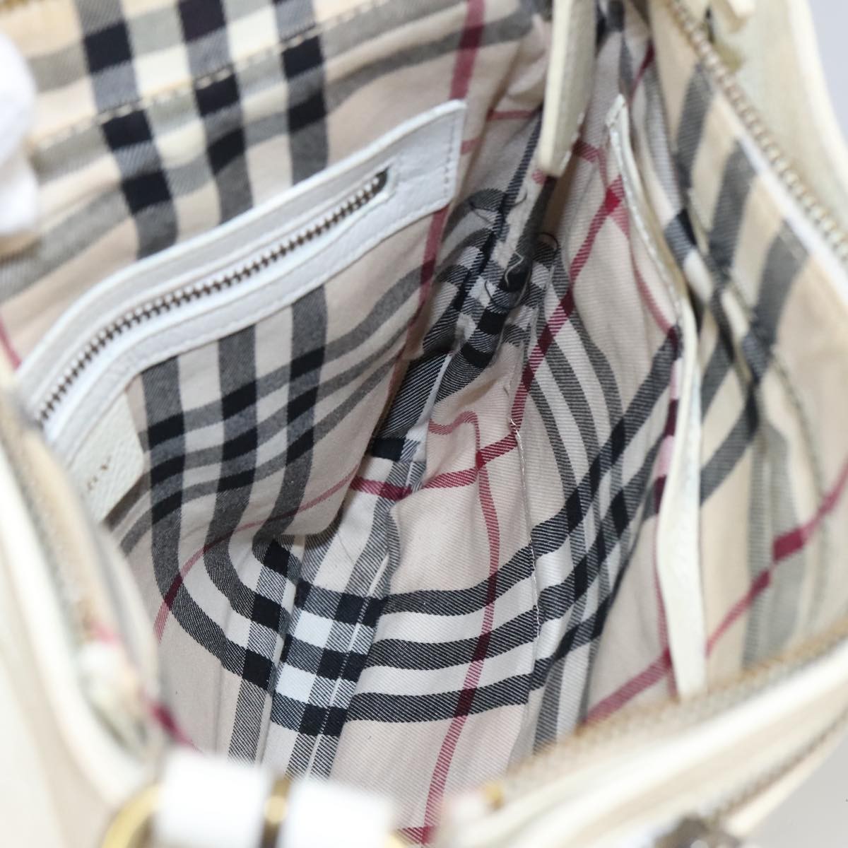 Burberry Vintage Shoulder Bag Leather White Leather Shoulder Bag