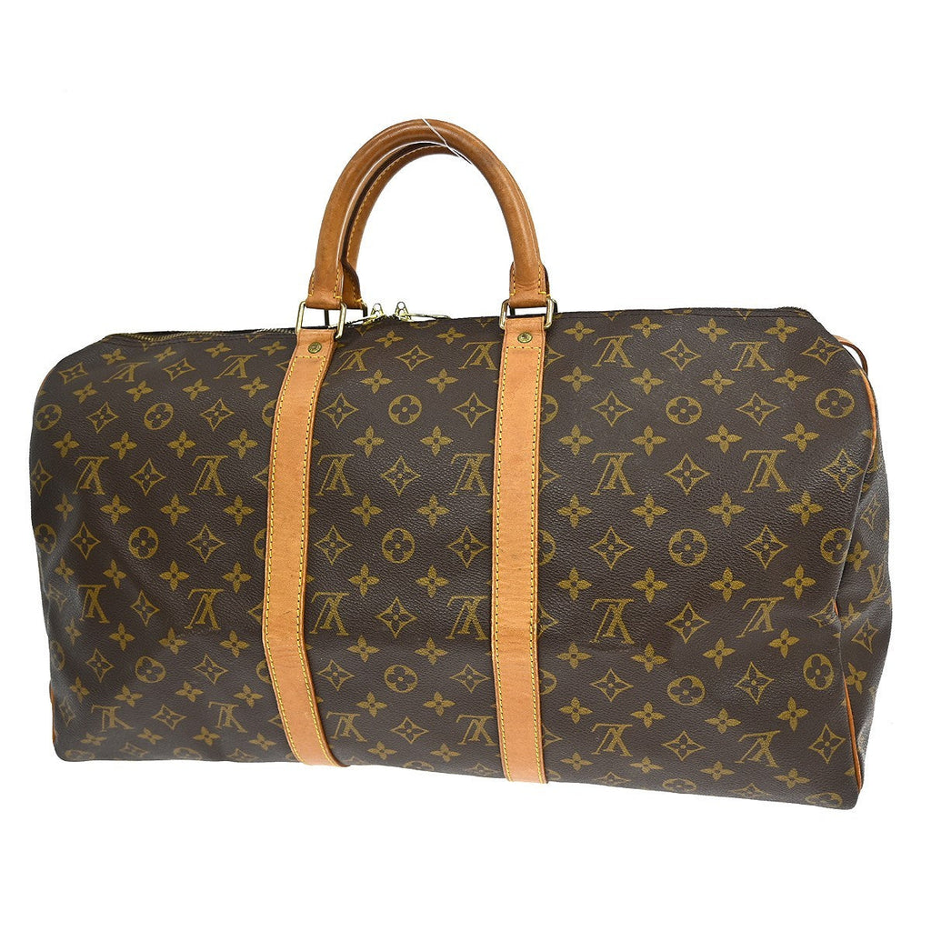 Louis Vuitton Keepall Bag Monogram Canvas Brown Canvas Travel Bag