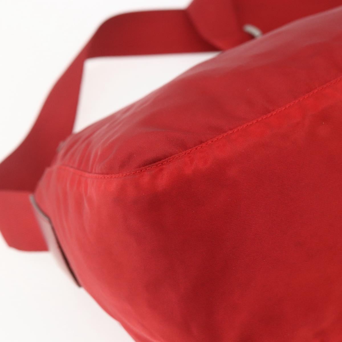 Prada Zip Buckle Messenger Bag Tessuto Red Nylon Shoulder Bag Bag