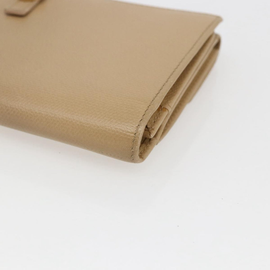 Chanel Coco Bouton Wallet Leather Beige Leather Wallets Accessory