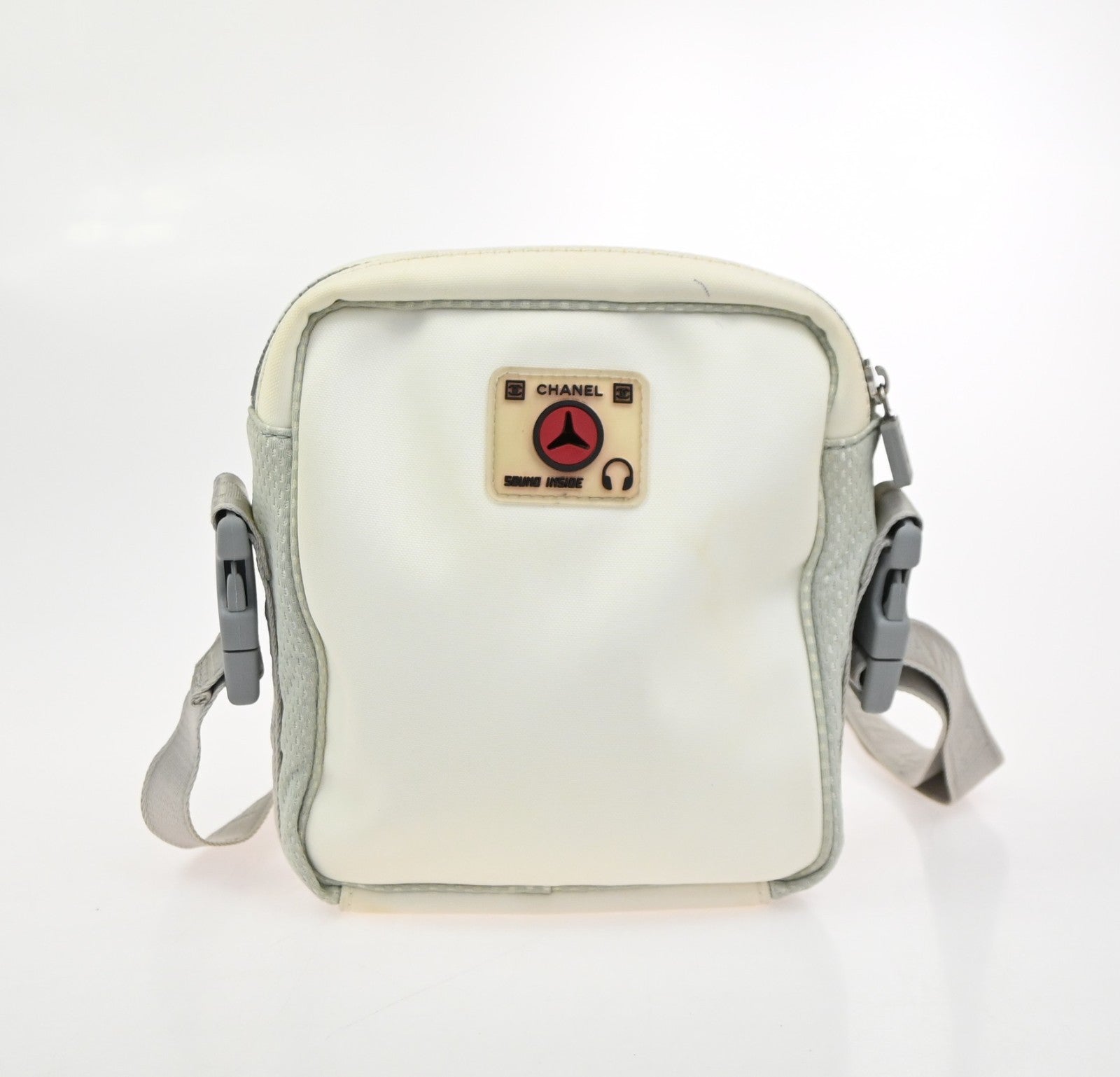 Chanel Travel Line Crossbody Bag Nylon White Nylon Shoulder Bag Bag