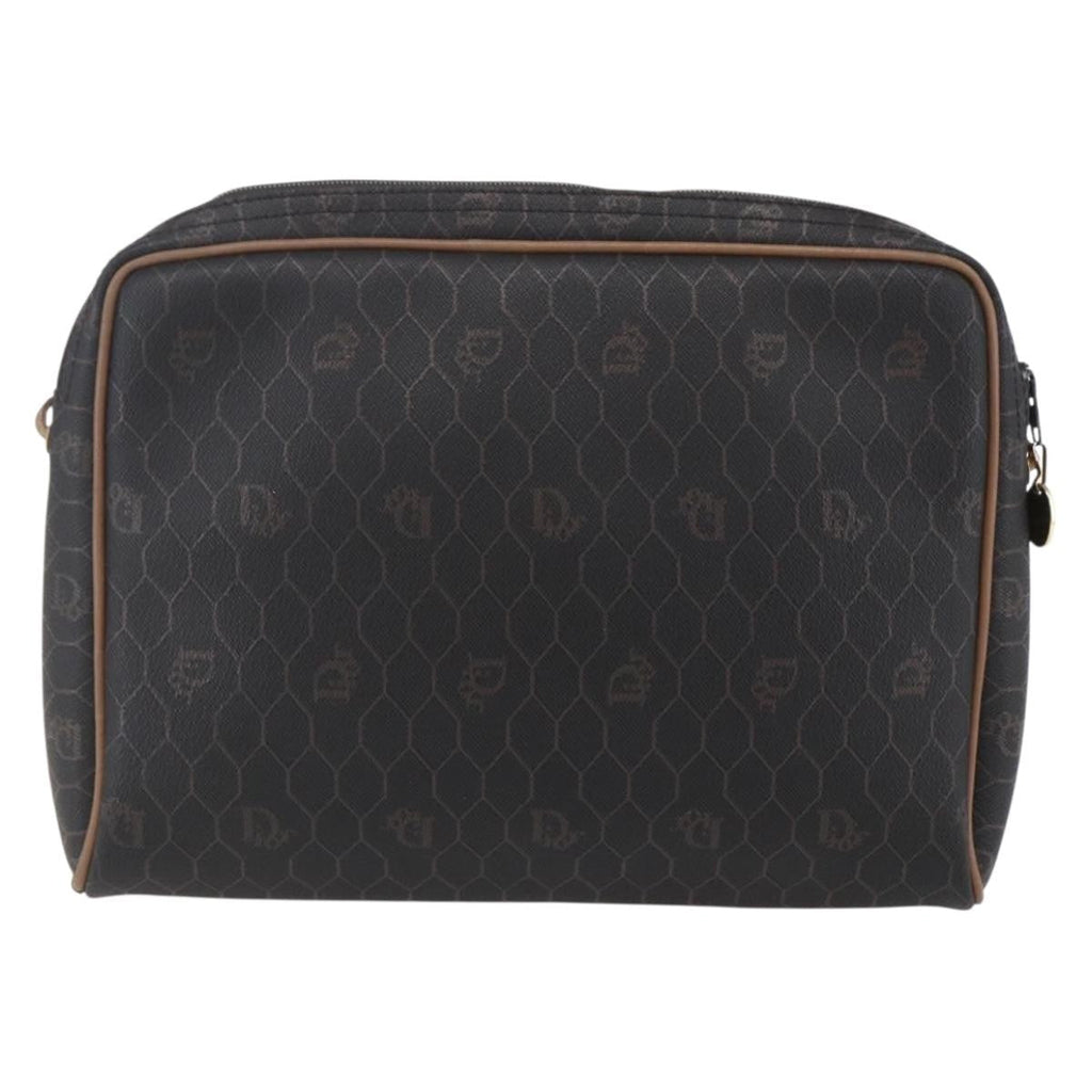 Christian Dior Vintage Honeycomb Shoulder Bag Canvas Black Canvas Shoulder Bag Bag (Pre-Owned)
