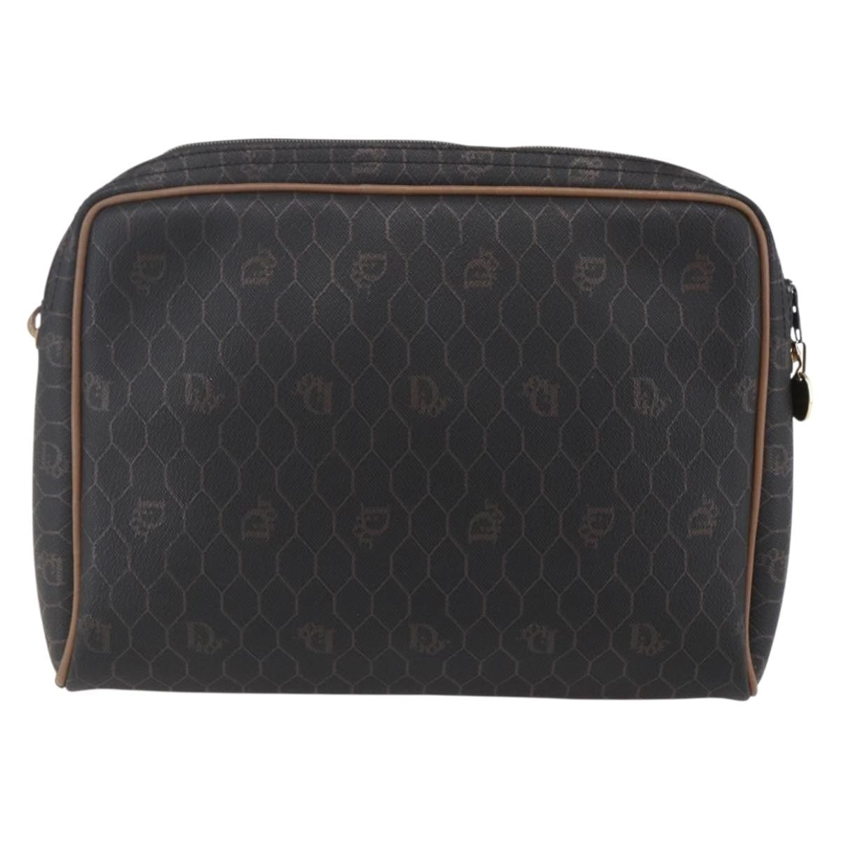 Christian Dior Vintage Honeycomb Shoulder Bag Canvas Black Canvas Shoulder Bag Bag (Pre-Owned)