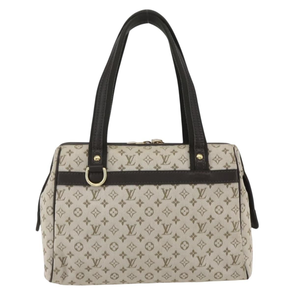 Louis Vuitton Josephine Handbag Mini Lin Khaki Canvas Handbag