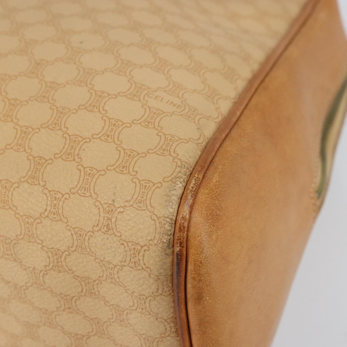 Celine Vintage Macadam Handbag Canvas And Leather Beige Canvas Handbag