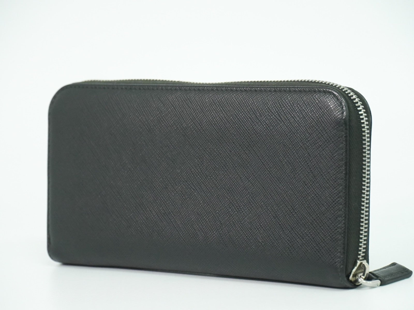 Prada Saffiano Wallet Leather Black Leather Wallets Accessory