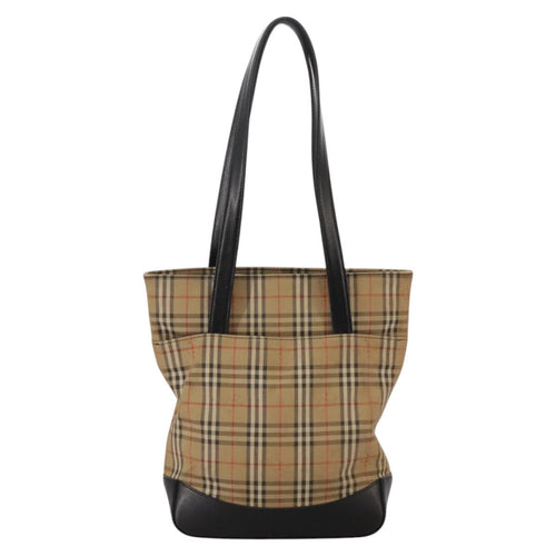 Burberry Nova Check Tote Canvas And Leather Beige Canvas Tote Bag