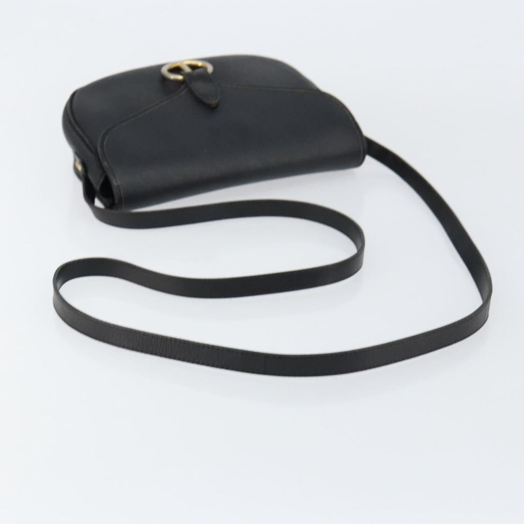 Christian Dior Vintage Honeycomb Flap Crossbody Bag Canvas And Leather Black Canvas Shoulder Bag Bag (Pre-Owned)