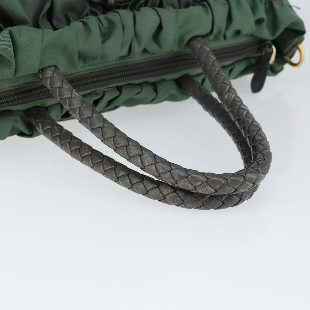 Prada Convertible Bow Tote Tessuto Green Nylon Handbag