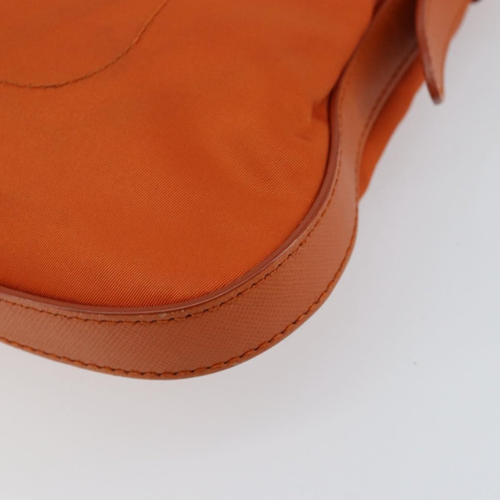 Prada Flat Messenger Tessuto With Leather Orange Nylon Shoulder Bag Bag