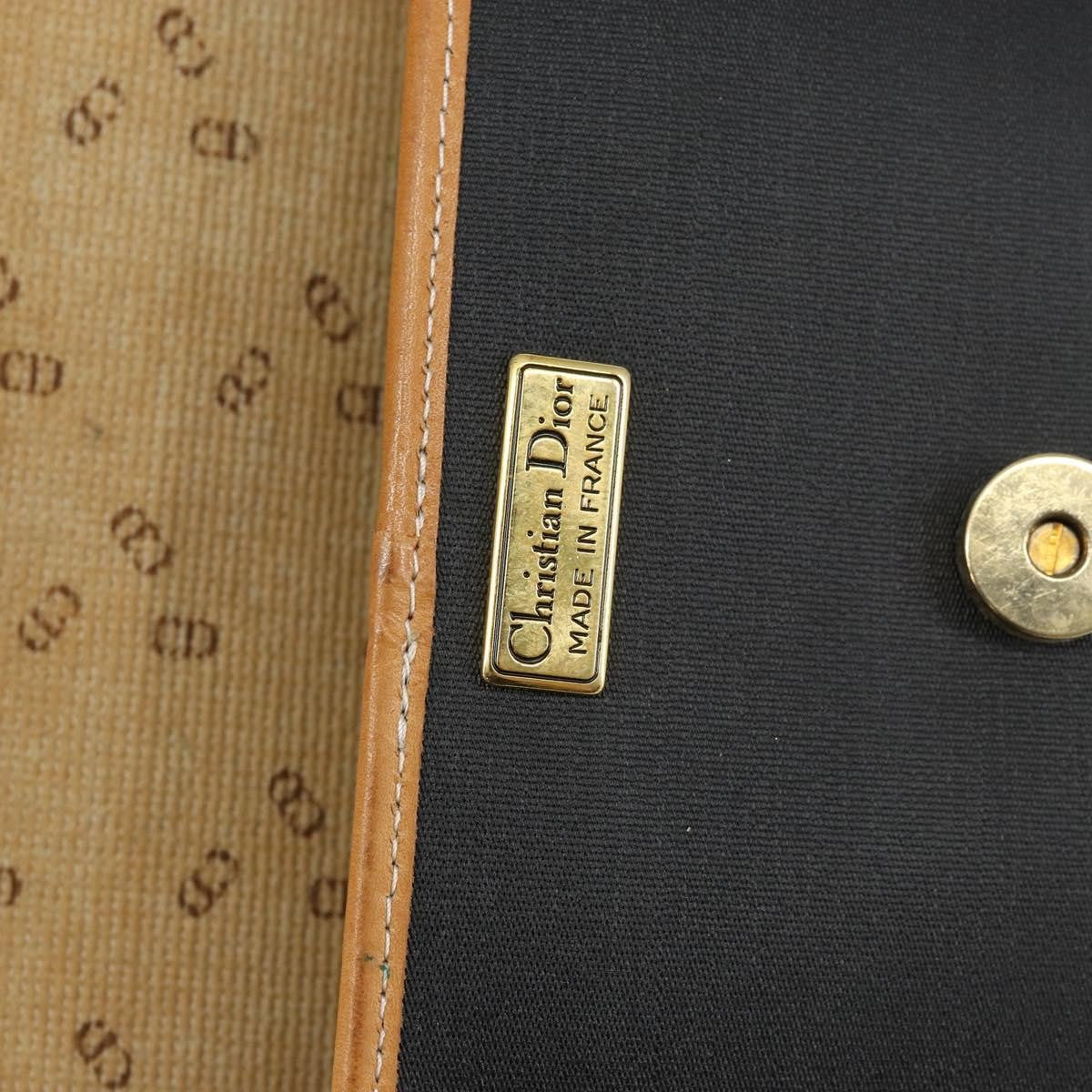 Christian Dior Vintage Cd Logo Shoulder Bag Leather Black Leather Shoulder Bag Bag (Pre-Owned)