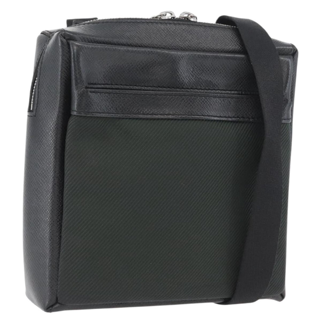 Louis Vuitton Sayan Messenger Bag Taiga Leather And Canvas Black Leather Shoulder Bag