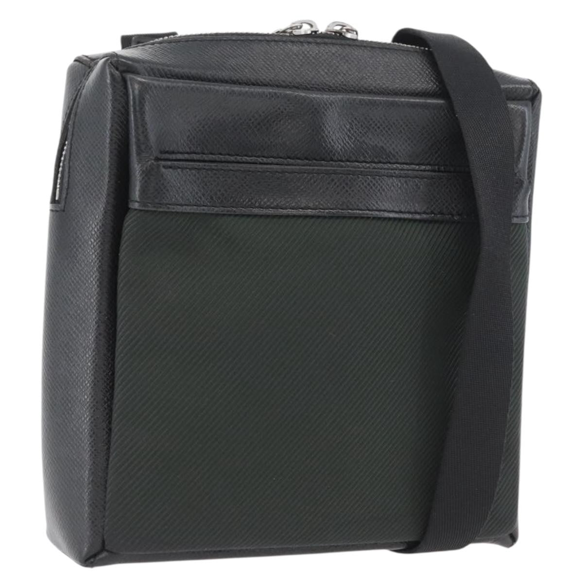 Louis Vuitton Sayan Messenger Bag Taiga Leather And Canvas Black Leather Shoulder Bag