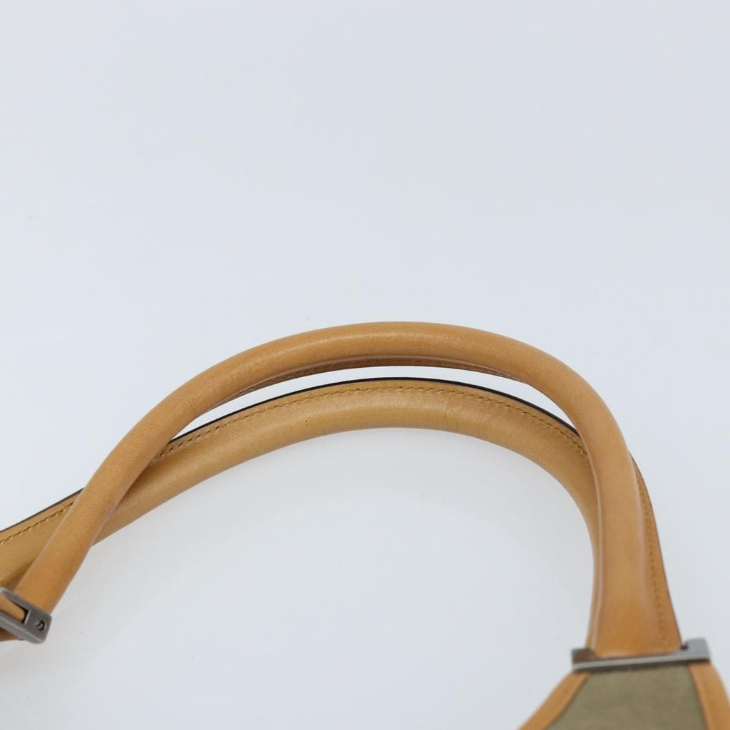 Gucci Vintage Jackie Handbag Canvas Beige Canvas Handbag (Pre-Owned)