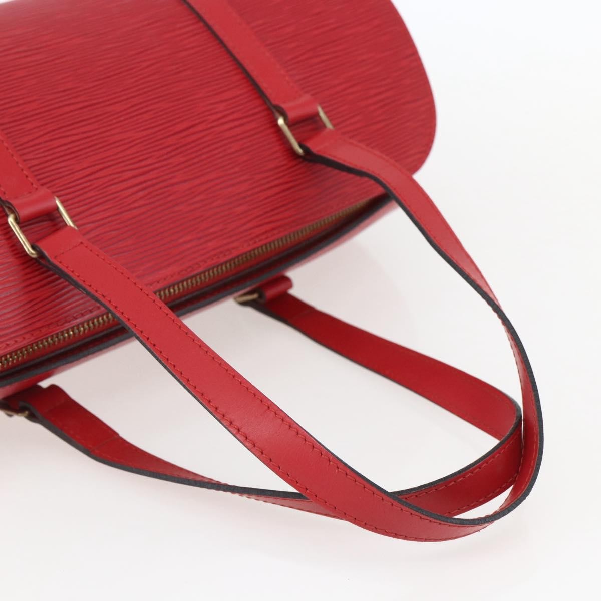 Louis Vuitton Soufflot Handbag Epi Leather Red Leather Shoulder Bag