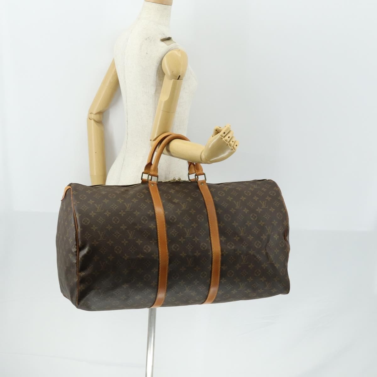 Louis Vuitton Keepall Bag Monogram Canvas Brown Canvas Travel Bag