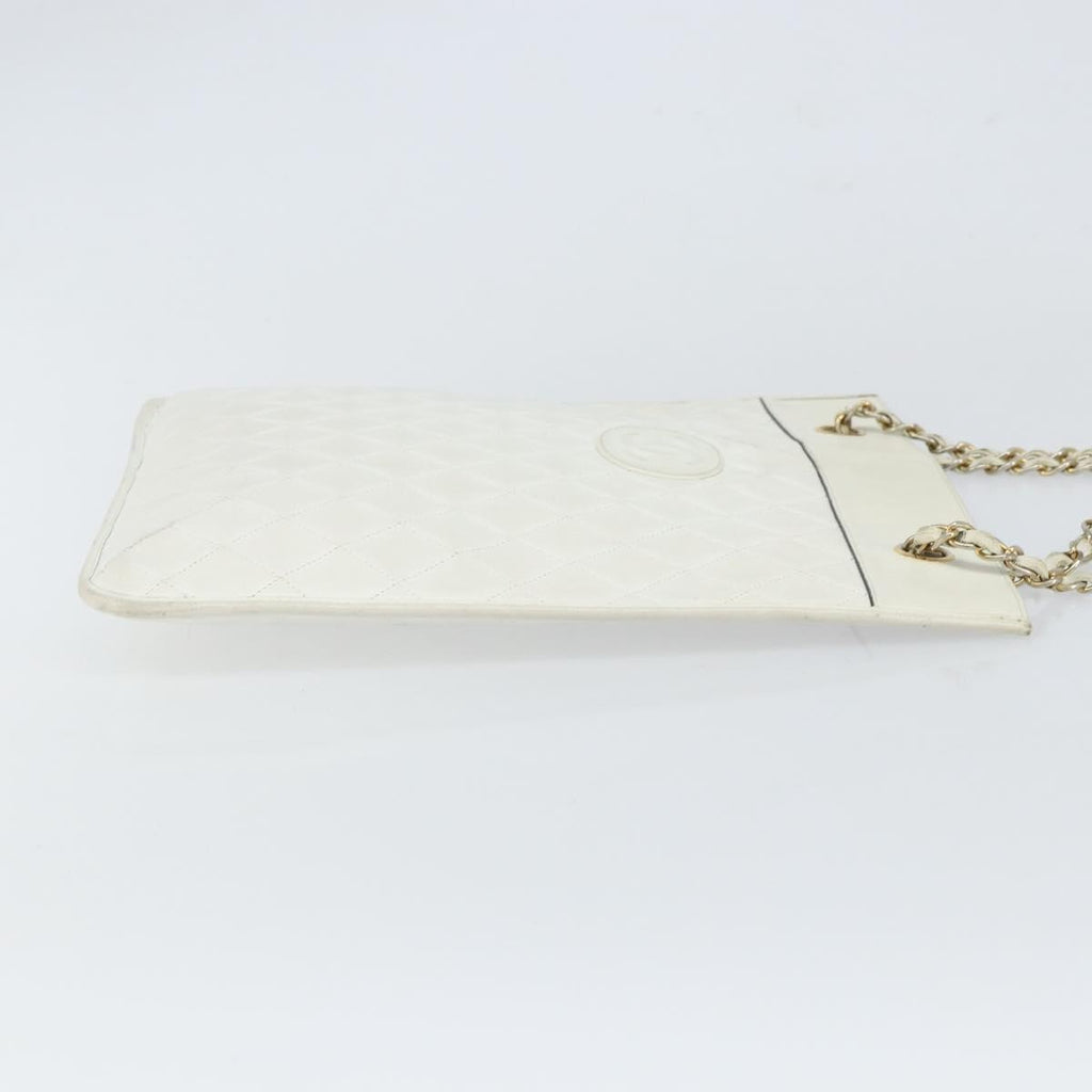 Chanel Vintage Shopper Tote Quilted Leather White Leather Tote Bag Bag