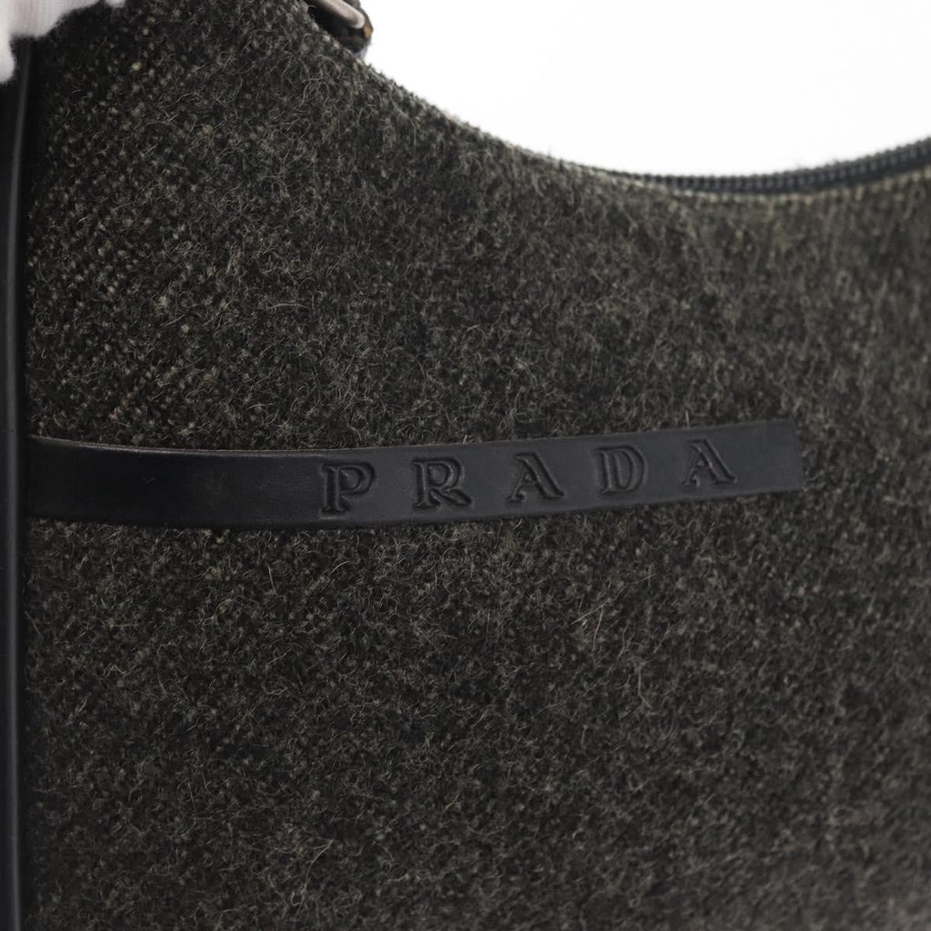 Prada Re-Edition 2000 Hobo Wool Gray Wool Handbag