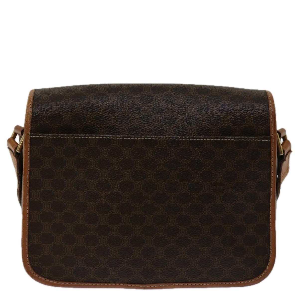 Celine Circle Logo Shoulder Bag Canvas Brown Pvc Shoulder Bag Bag
