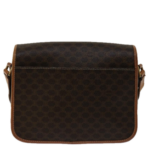 Celine Circle Logo Shoulder Bag Canvas Brown Pvc Shoulder Bag Bag