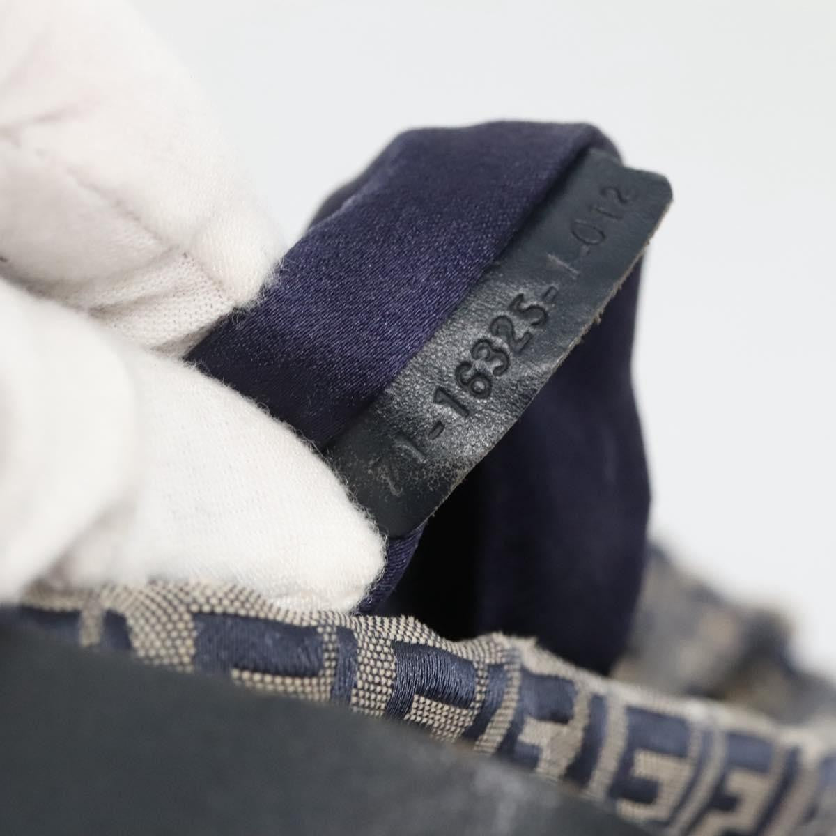 Fendi Ff Logo Mon Tresor Bucket Bag Printed Shearling With Leather Navy Canvas Shoulder Bag Bag