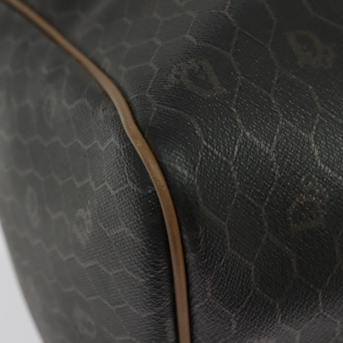 Christian Dior Vintage Honeycomb Handbag Canvas Leather Black Canvas Bag (Pre-Owned)