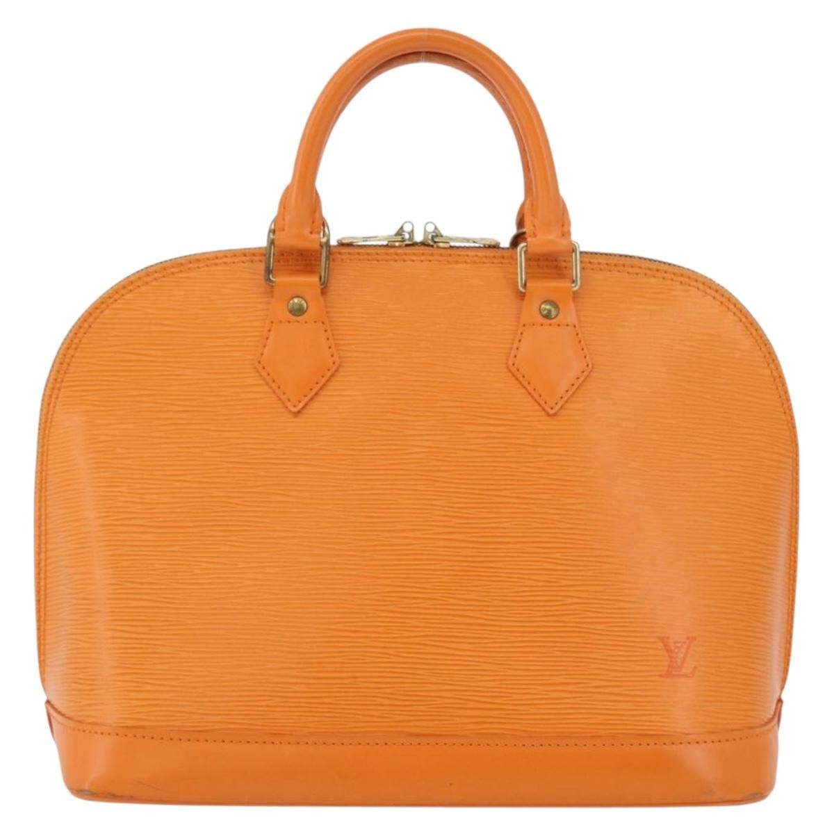 Louis Vuitton Alma Handbag Epi Leather Orange Leather Handbag