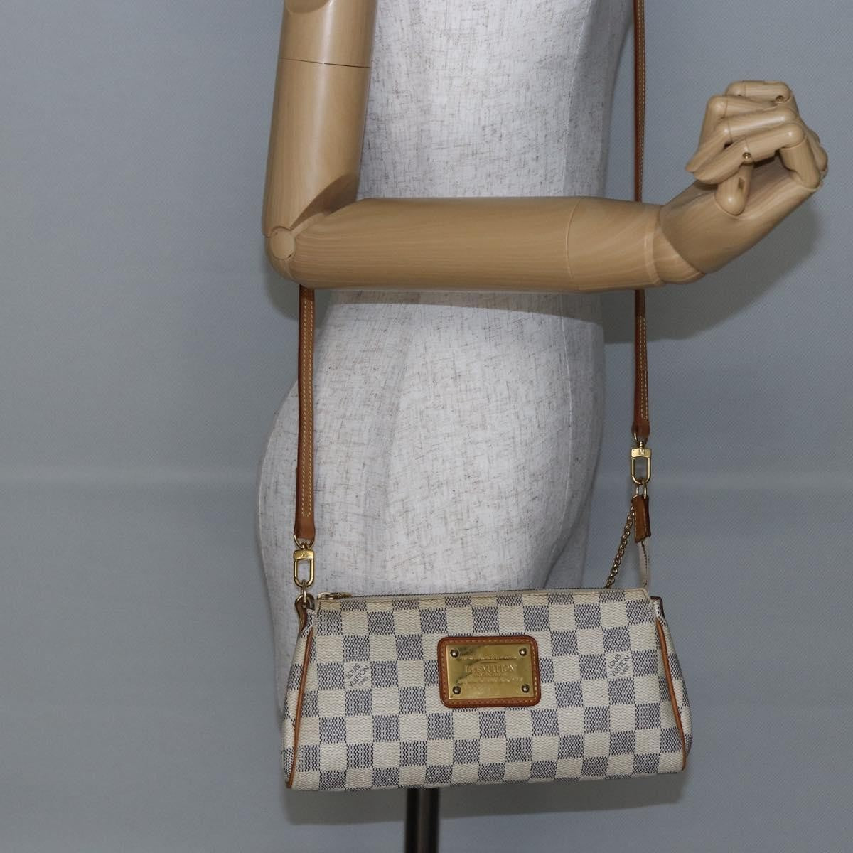 Louis Vuitton Eva Handbag Damier White Canvas Bag
