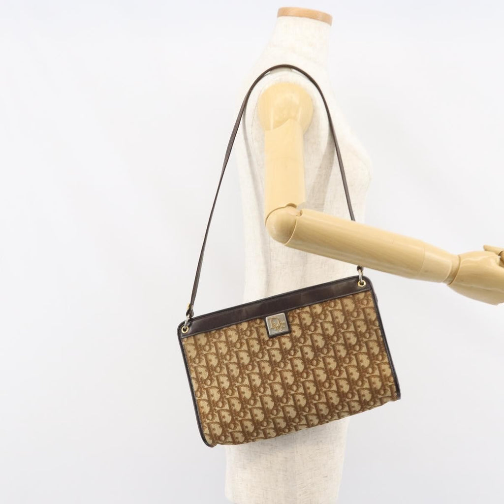 Christian Dior Vintage Trotter Shoulder Bag Canvas Beige Canvas Shoulder Bag Bag (Pre-Owned)
