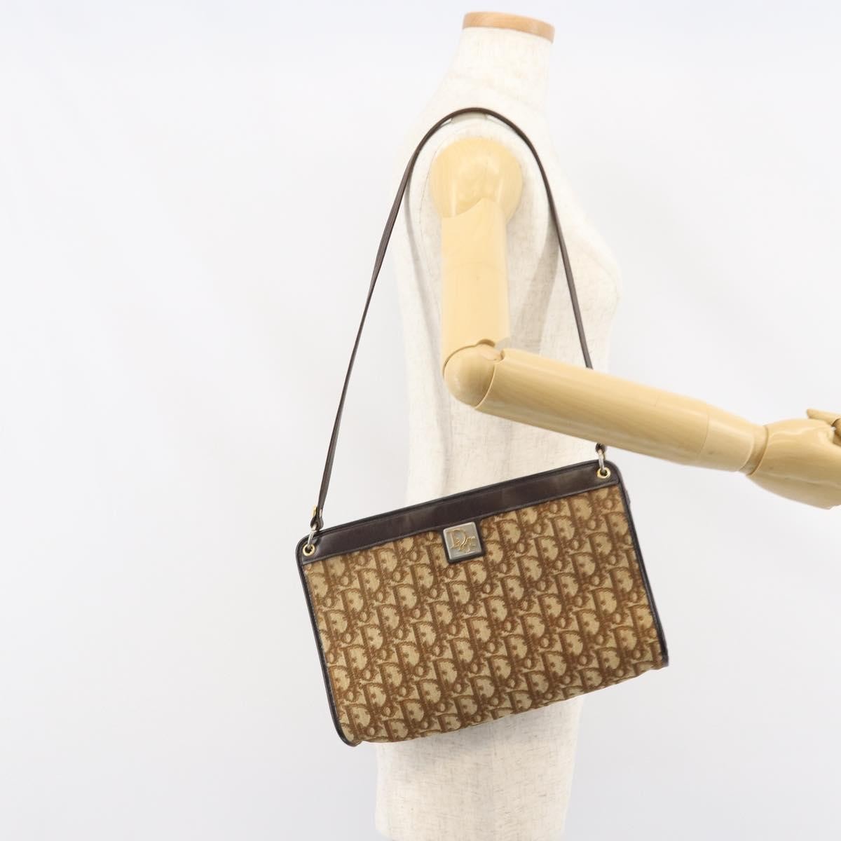 Christian Dior Vintage Trotter Shoulder Bag Canvas Beige Canvas Shoulder Bag Bag (Pre-Owned)