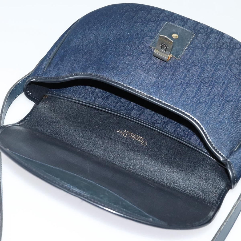 Christian Dior Vintage Trotter Shoulder Bag Canvas Navy Canvas Shoulder Bag Bag (Pre-Owned)