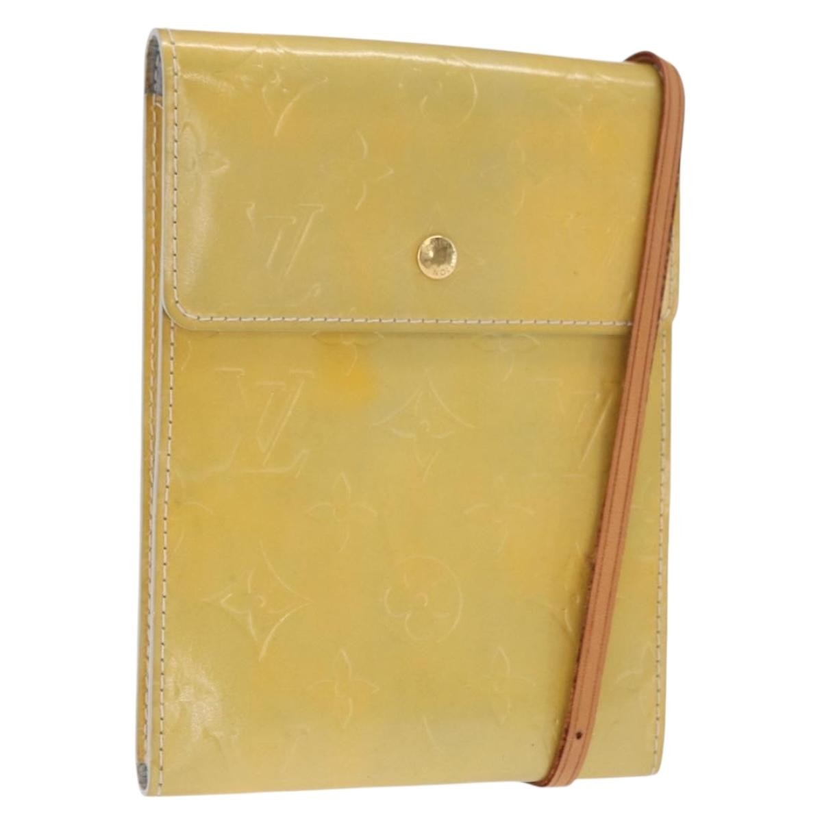 Louis Vuitton Mott Handbag Monogram Vernis Beige Patent_Leather Clutche & Pouche Bag