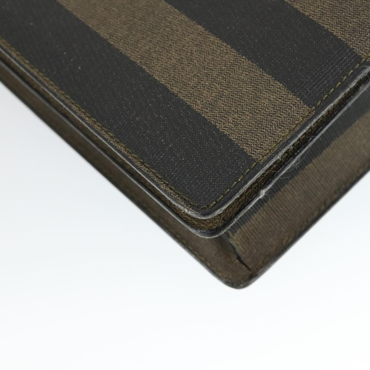 Fendi Vintage Pequin Briefcase Bag Coated Canvas Brown Canvas Briefcase Bag