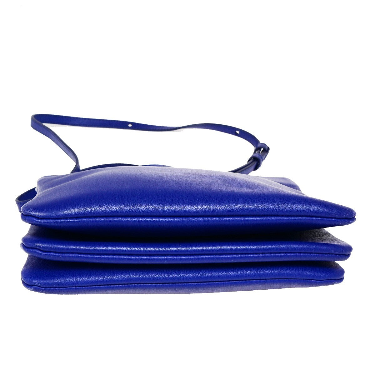 Celine Trio Crossbody Bag Leather Blue Leather Bag