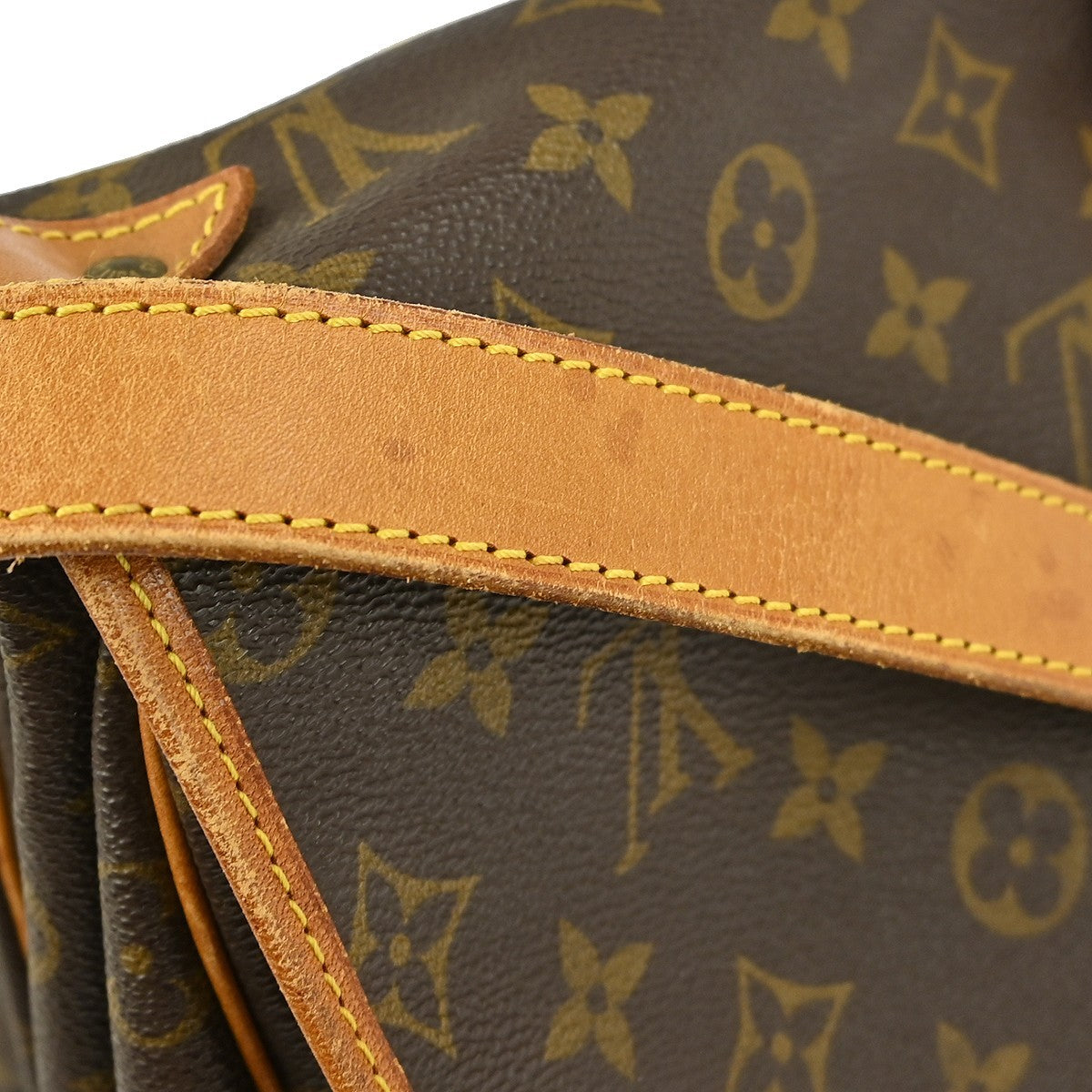 Louis Vuitton Saumur Handbag Monogram Canvas Brown Canvas Shoulder Bag