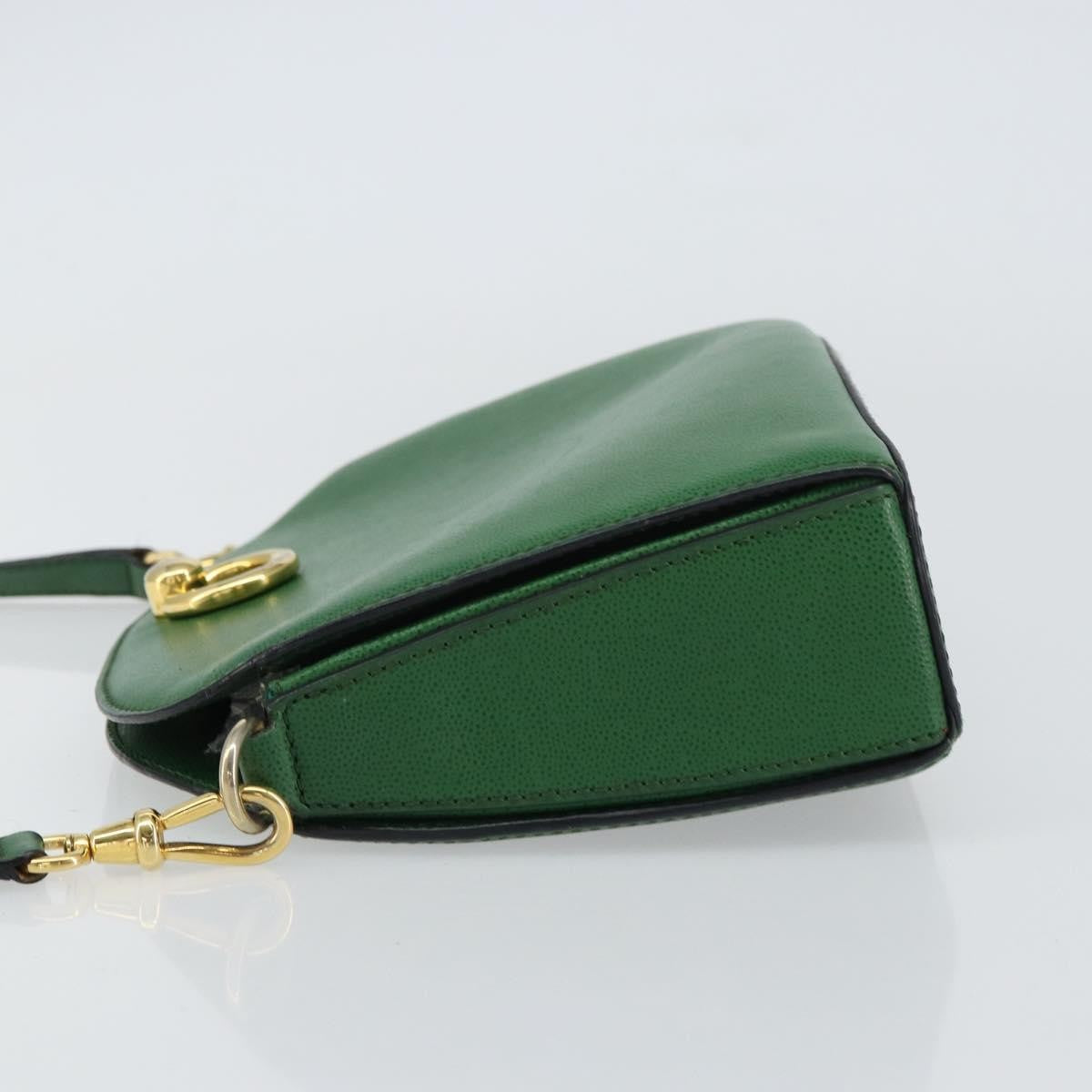 Celine Vintage Shoulder Bag Leather Green Leather Shoulder Bag Bag