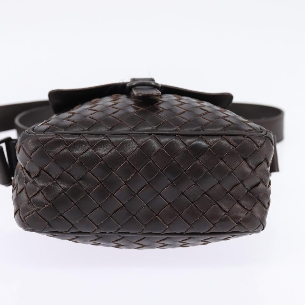 Bottega Veneta Front Pocket Messenger Bag Intrecciato Nappa Brown Leather Bag