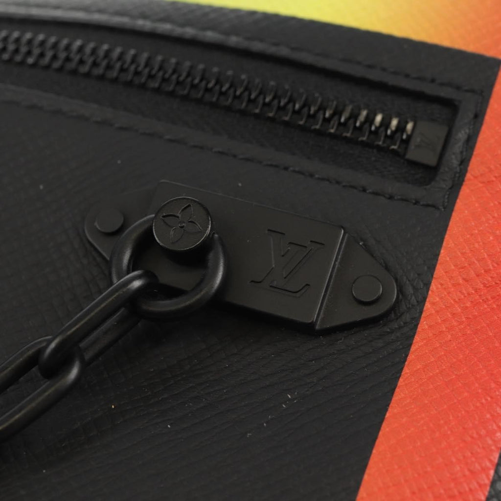 Louis Vuitton Pochette A4 Rainbow Taiga Leather Black Leather Clutche & Pouche Bag