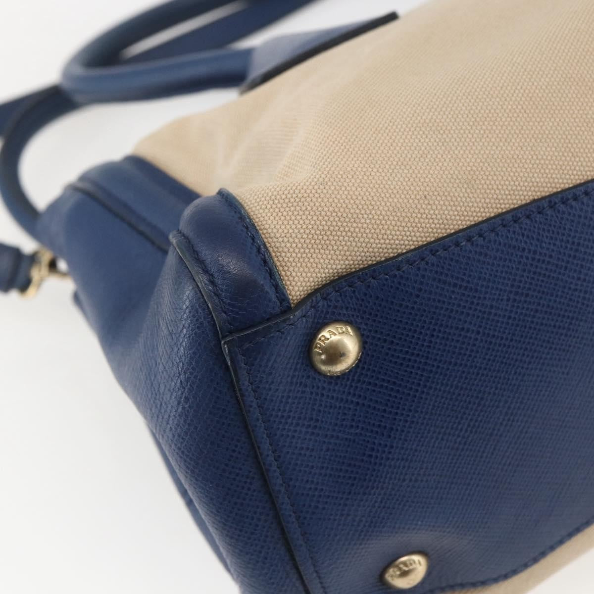 Prada Cuir Frame Convertible Tote Canvas And Saffiano Leather Beige Canvas Tote Bag Bag