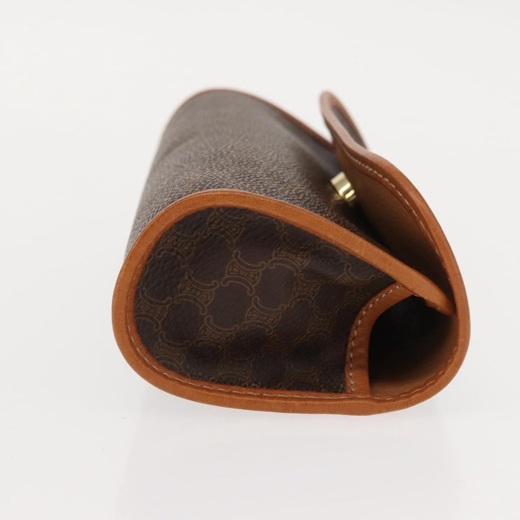 Celine Macadam Pochette Canvas And Leather Brown Canvas Clutche & Pouche Bag