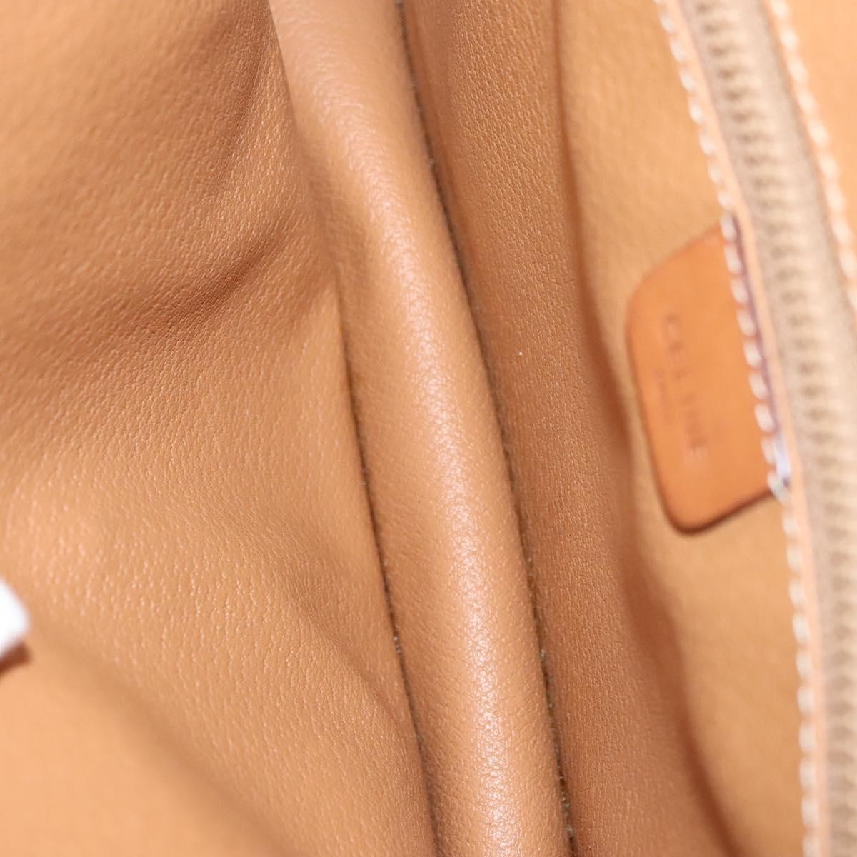Celine Vintage Macadam Shoulder Bag Canvas And Leather Beige Canvas Shoulder Bag Bag
