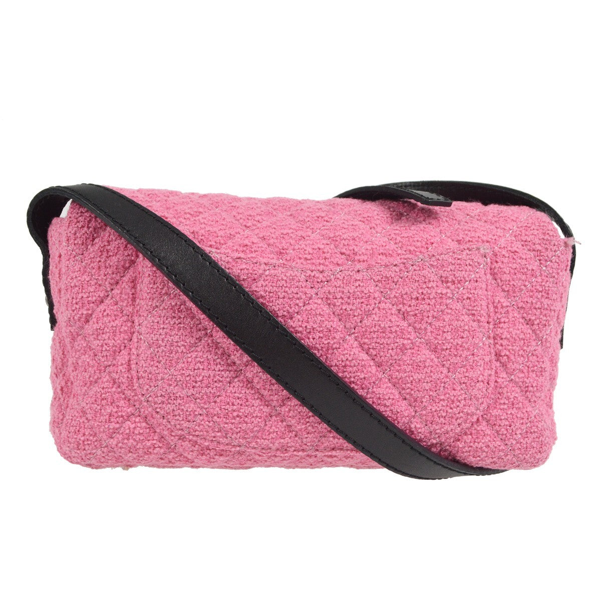 Chanel Easy Reissue Messenger Flap Bag Quilted Tweed Pink Tweed Shoulder Bag Bag