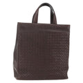 Bottega Veneta Intrecciato Handbag Leather Brown Leather Handbag