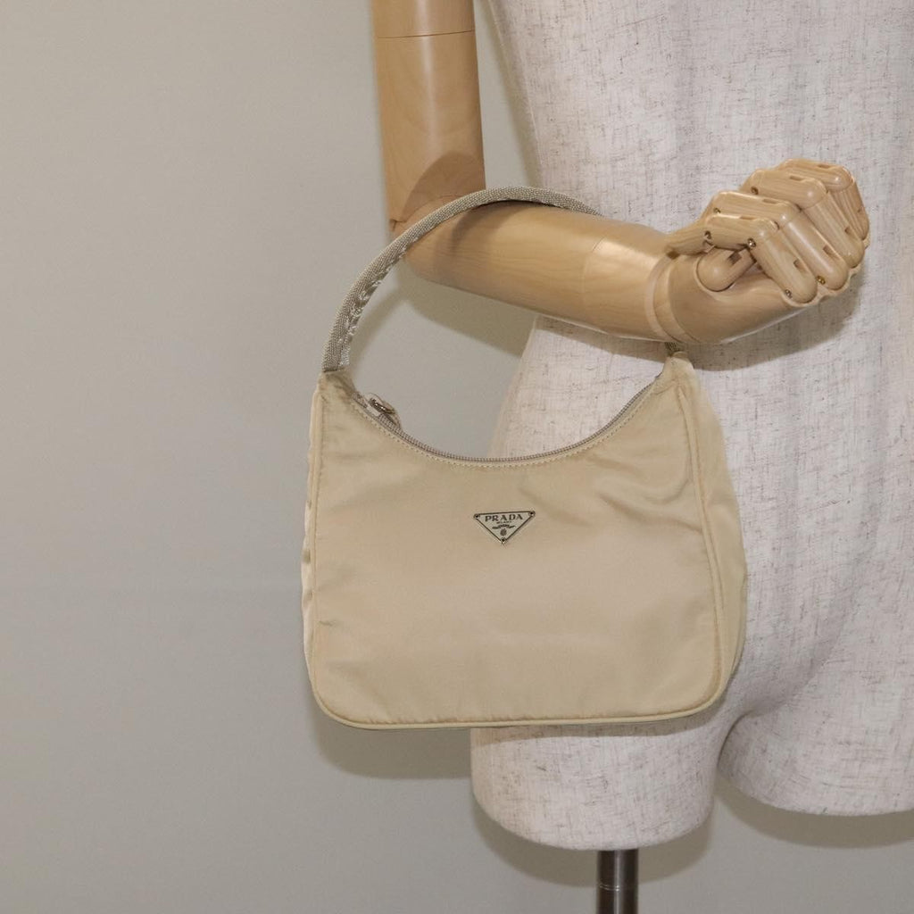 Prada Hobo Tessuto Beige Nylon Handbag
