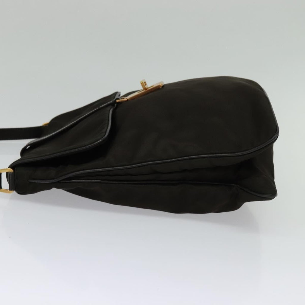 Prada Vintage Flap Messenger Bag Tessuto Khaki Nylon Shoulder Bag Bag