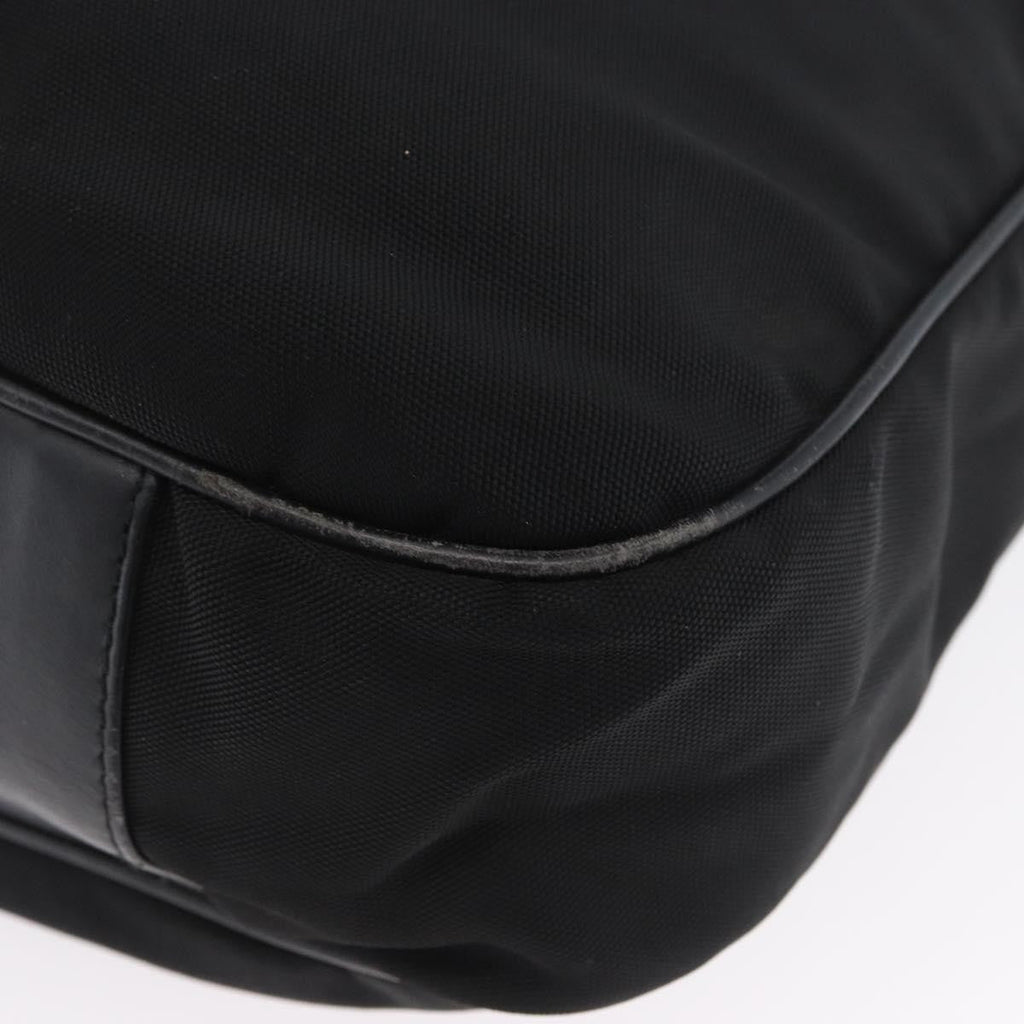 Gucci Vintage Bamboo Handle Bag Nylon Black Nylon Handbag (Pre-Owned)