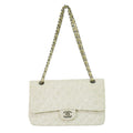 Chanel Timeless - Classic Double Flap Bag Quilted Tweed White Tweed Handbag