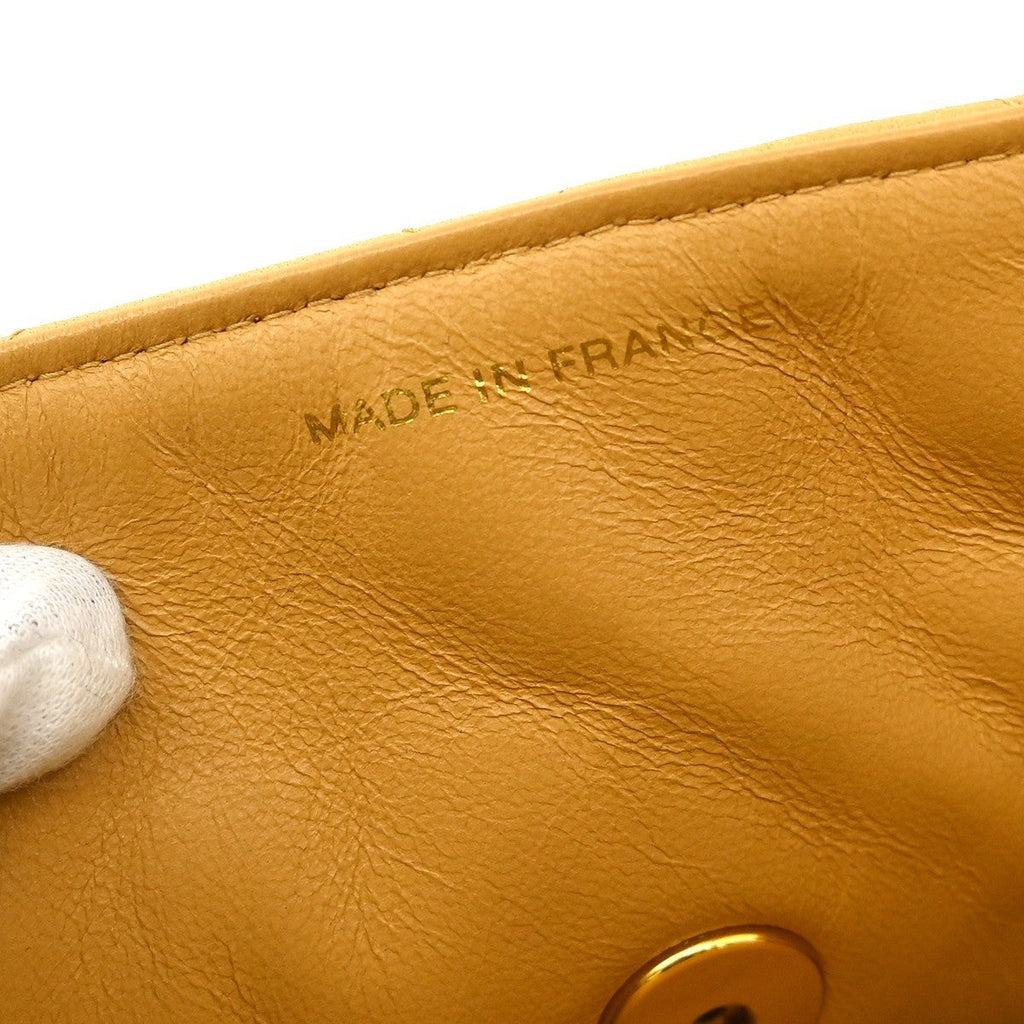Chanel Vintage Cc Square Flap Shoulder Bag Quilted Lambskin Beige Leather Shoulder Bag Bag